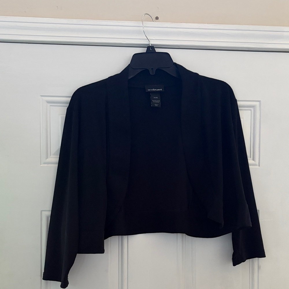 Lane Bryant Black Open-Front Shrug